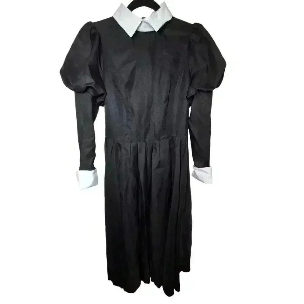 Wednesday The Addams Family Costume Girls Adams Fancy Dress Size Length 47" *CUT